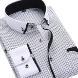 2020 Men Fashion Casual Long Sleeved Printed shirt Slim Fit Male Social Business Dress Shirt Brand Men Clothing Soft Comfortable