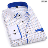 2020 Men Fashion Casual Long Sleeved Printed shirt Slim Fit Male Social Business Dress Shirt Brand Men Clothing Soft Comfortable