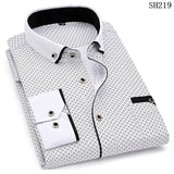 2020 Men Fashion Casual Long Sleeved Printed shirt Slim Fit Male Social Business Dress Shirt Brand Men Clothing Soft Comfortable