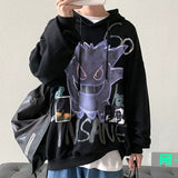 Autumn Winter New Devil Hoodie Men Fashion Casual Hoodies Loose Fleece Hip Hop Streetwear Men's Sweatshirt Anime Clothes