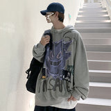 Autumn Winter New Devil Hoodie Men Fashion Casual Hoodies Loose Fleece Hip Hop Streetwear Men's Sweatshirt Anime Clothes