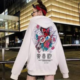 Fashion Boys Cool Men Hip Hop Hoodies Japanese Casual Sweatshirts Streetwear Men Women Loose Pullover Harajuku Devil Hoodie Male