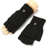 2020 Winter Warm Thickening Wool Gloves Knitted Flip Fingerless Exposed Finger Thick Gloves Without Fingers Mittens Glove Women